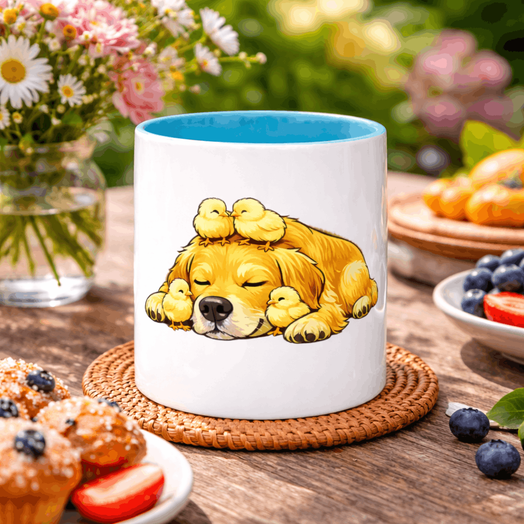 Cozy Golden Retriever Accent Mug – Color Inside