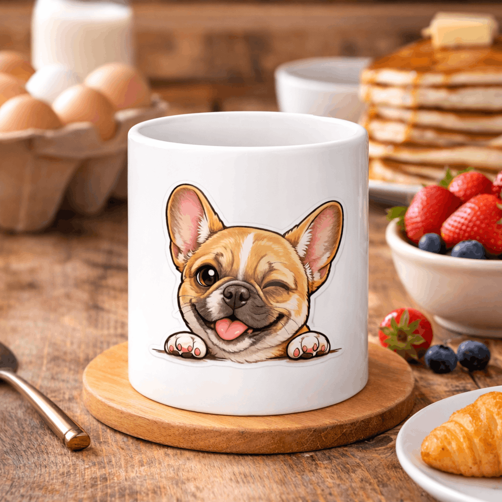 Cozy French Bulldog Mug – White