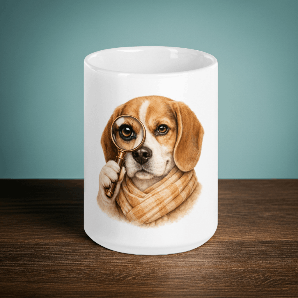 Cozy Beagle Mug – White Coffee Cup for Dog Lovers
