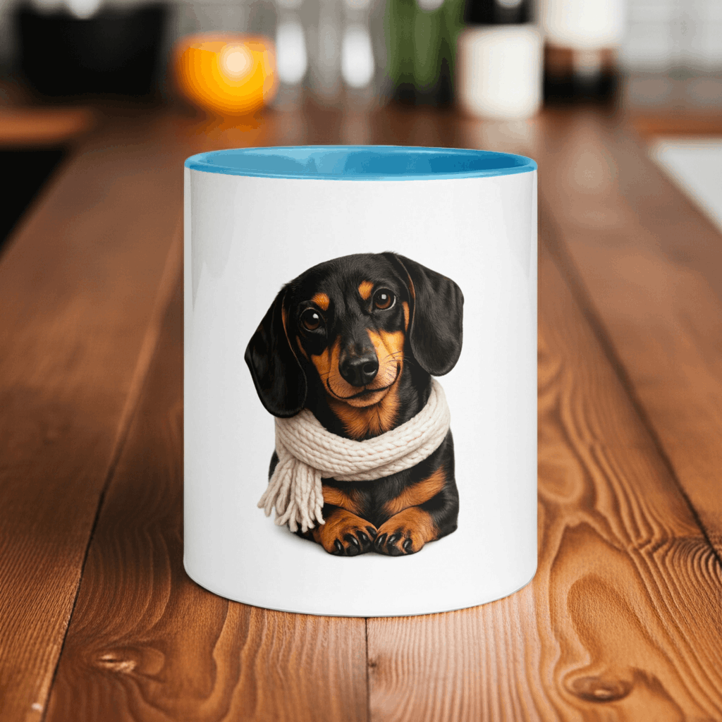 Cozy Dachshund Accent Mug – Color Inside