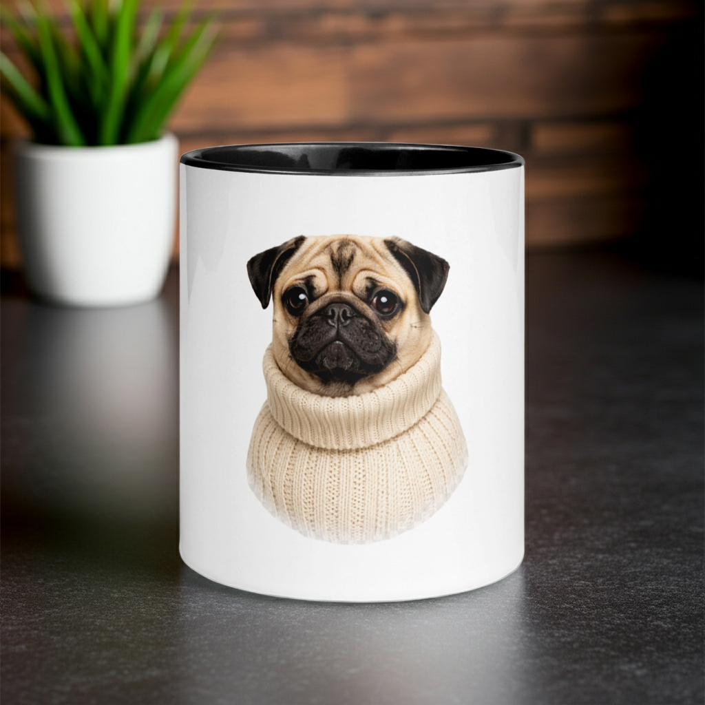 Cozy Pug Accent Mug – Color Inside