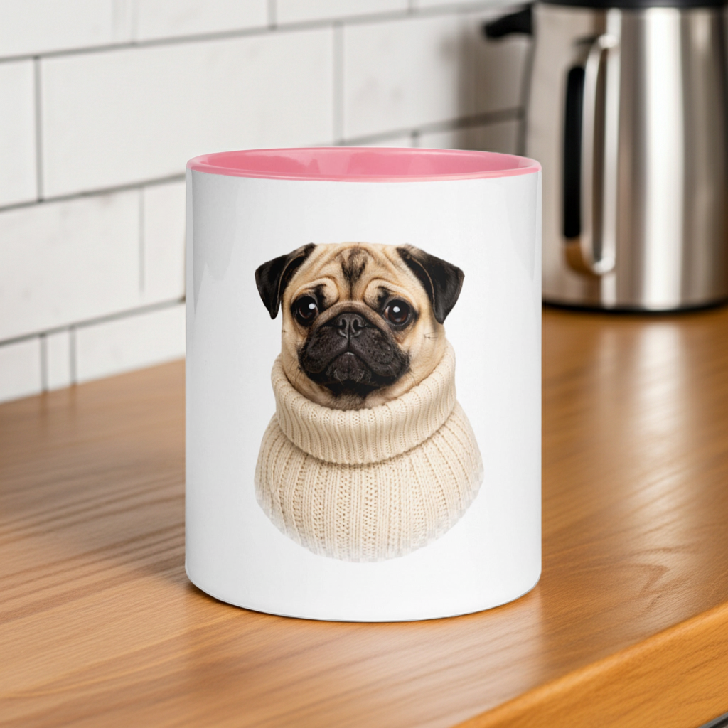 Cozy Pug Accent Mug – Color Inside