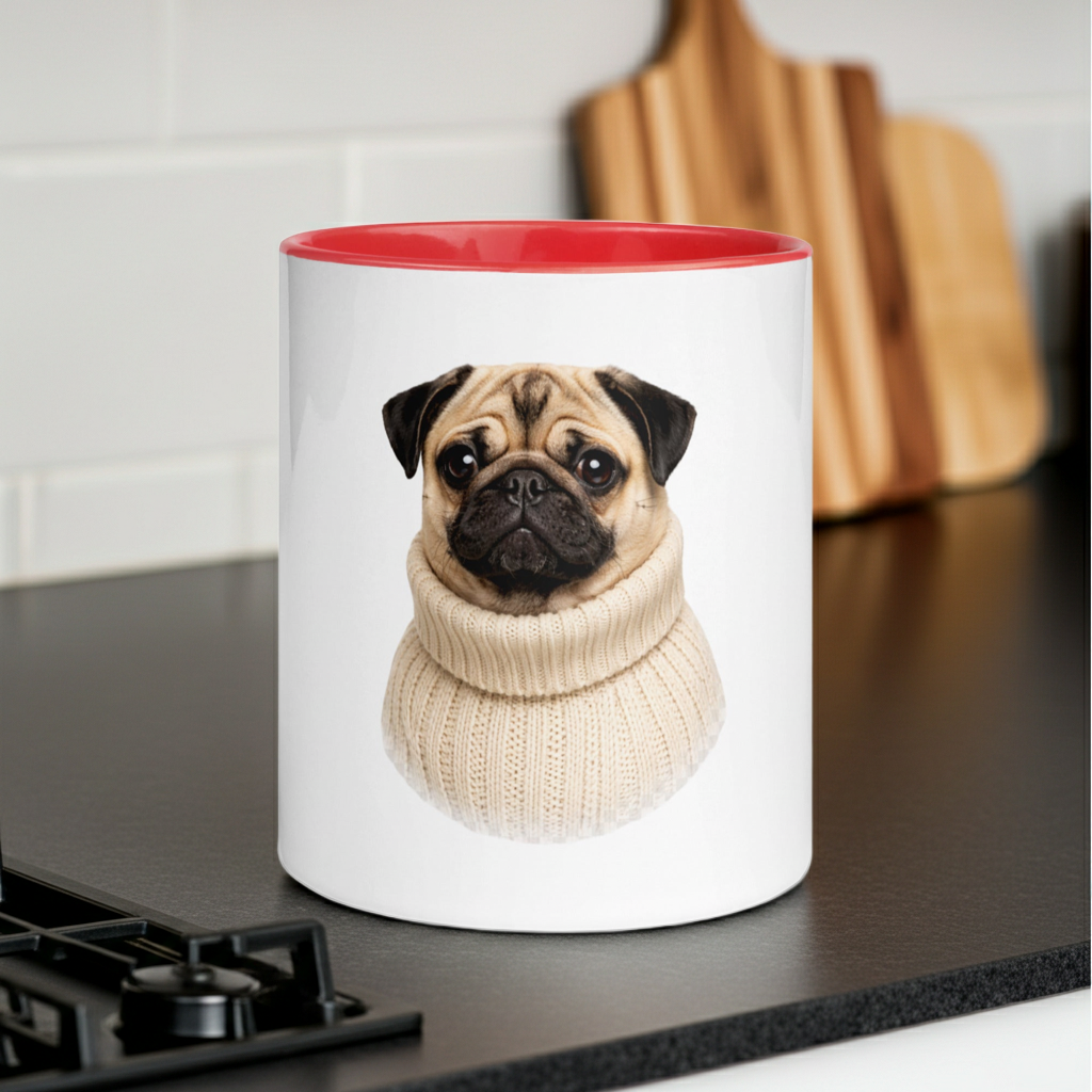 Cozy Pug Accent Mug – Color Inside