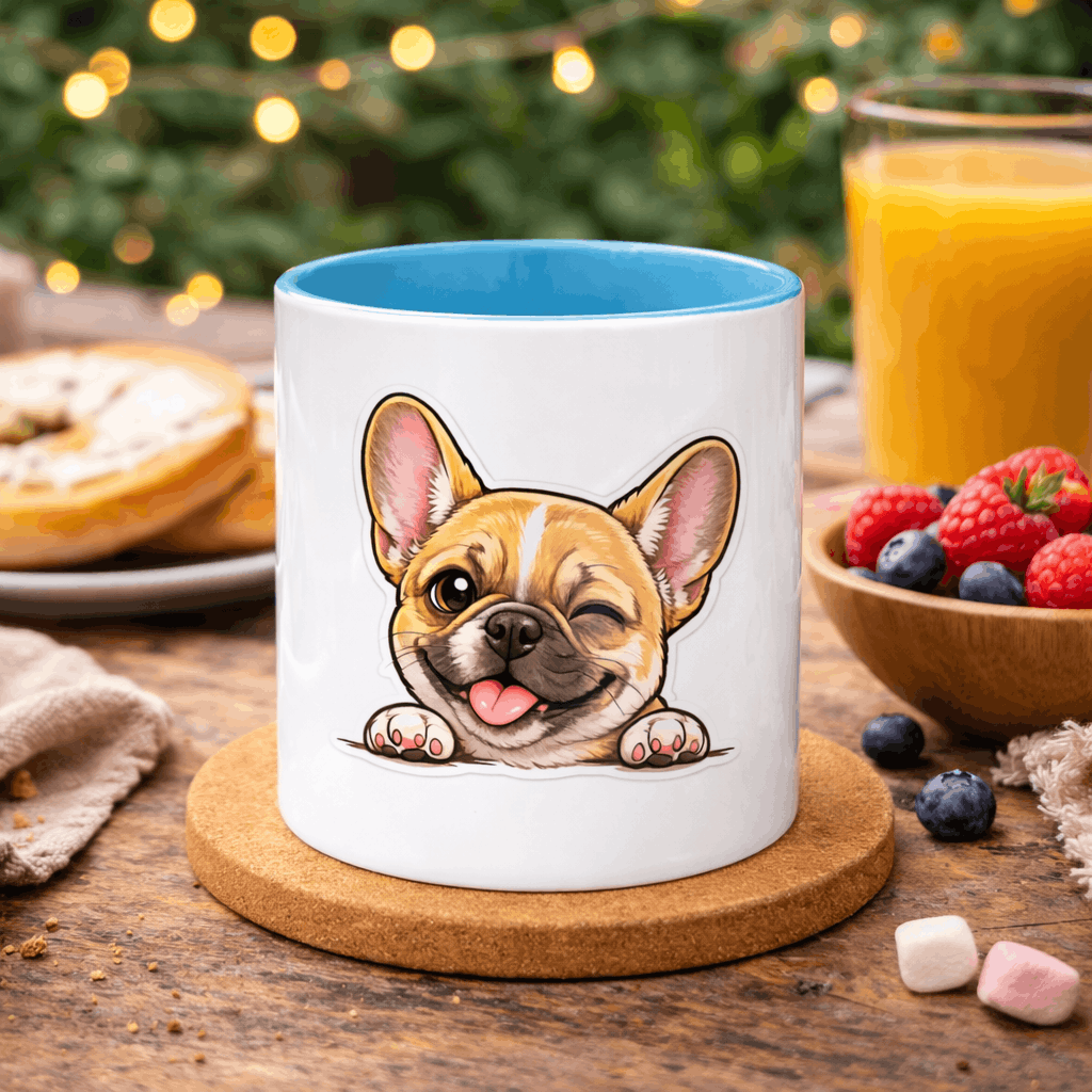 Cozy French Bulldog Accent Mug – Color Inside