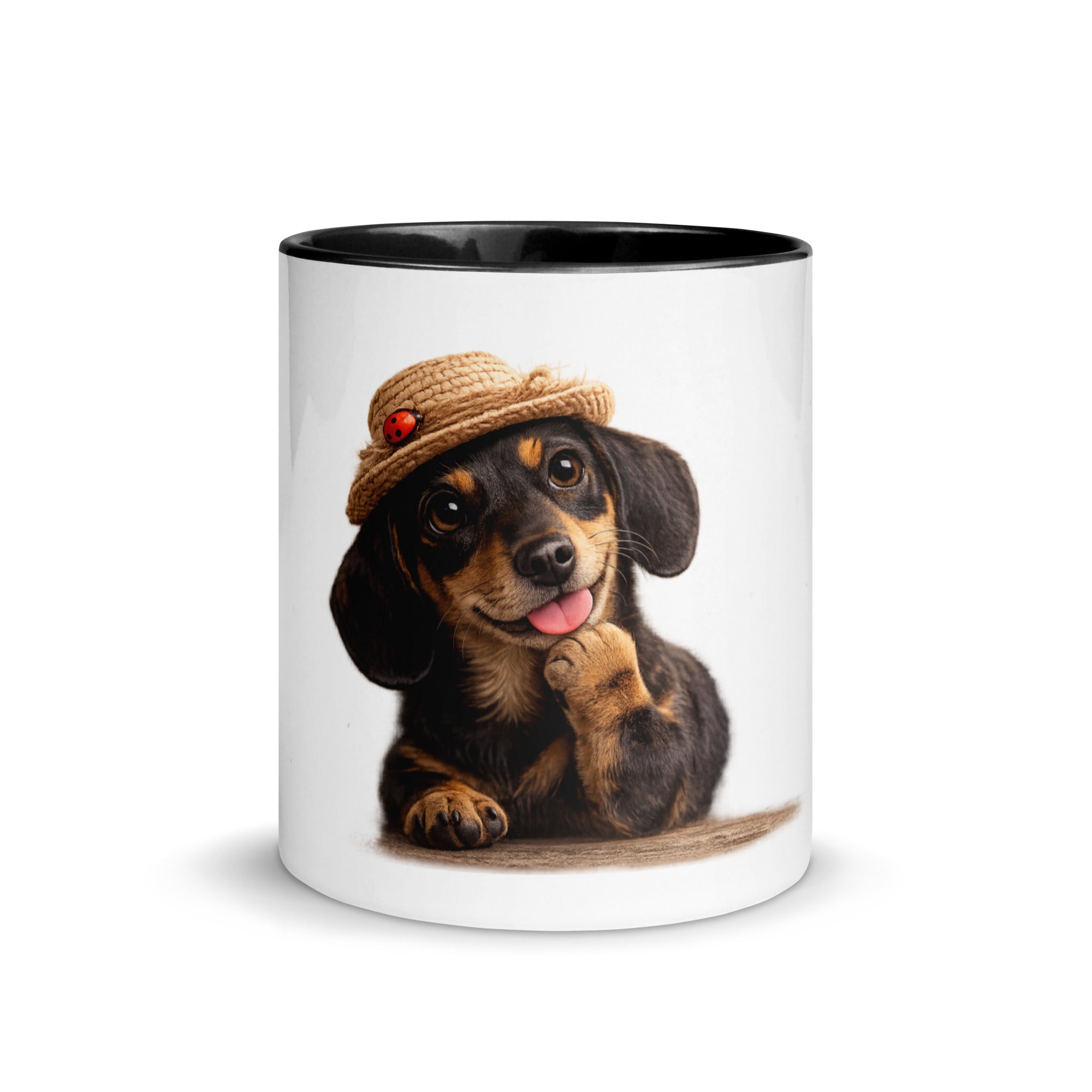 Dachshund black and white accent mug 11 oz