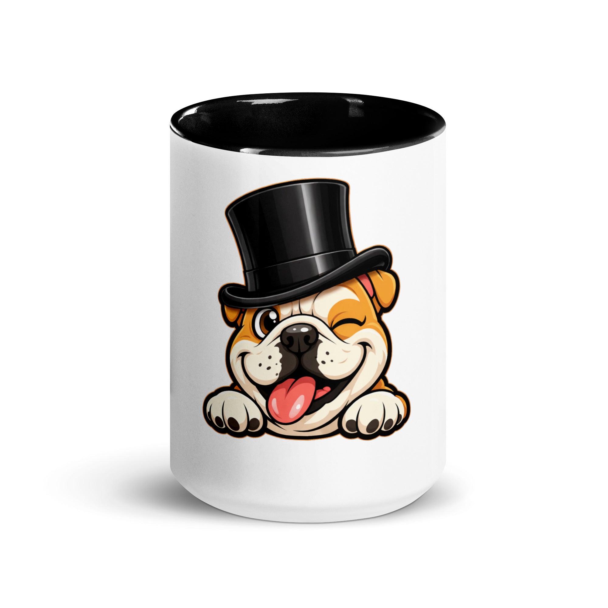 English Bulldog black accent Mug 15 oz