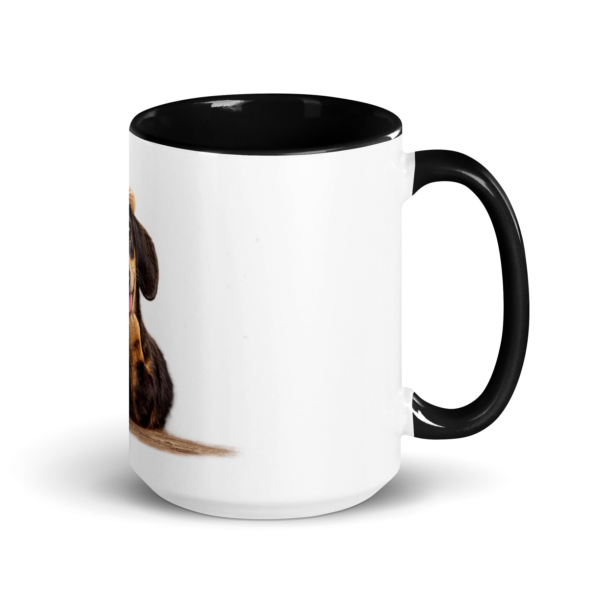 Dachshund black accent mug 15 oz right