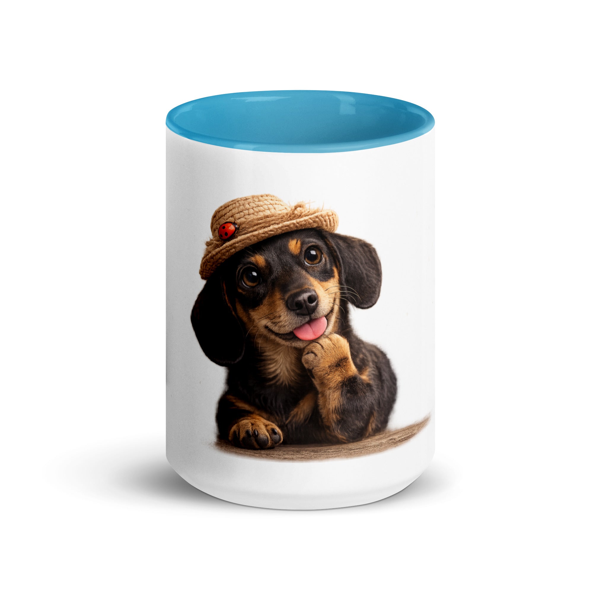 Dachshund blue accent mug 15 oz