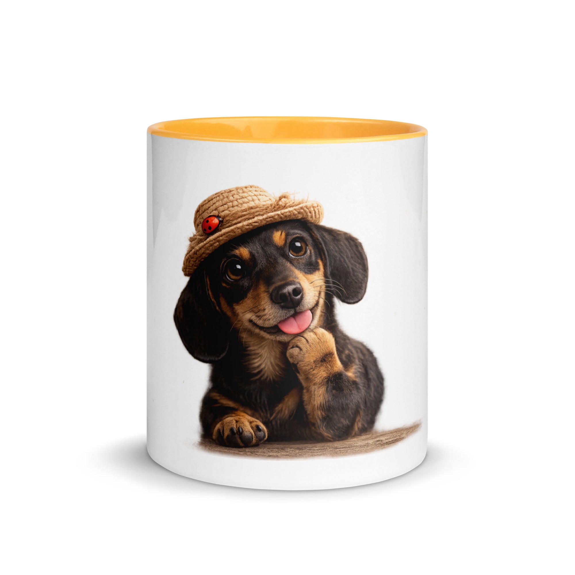 Dachshund yellow accent mug 11 oz