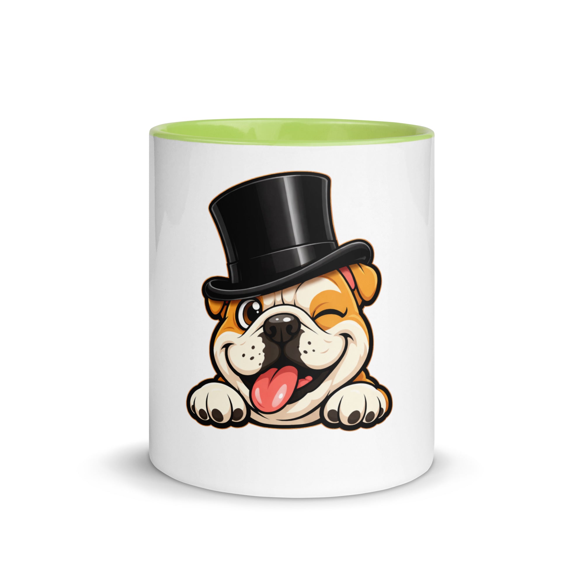 English Bulldog green accent Mug 11 oz