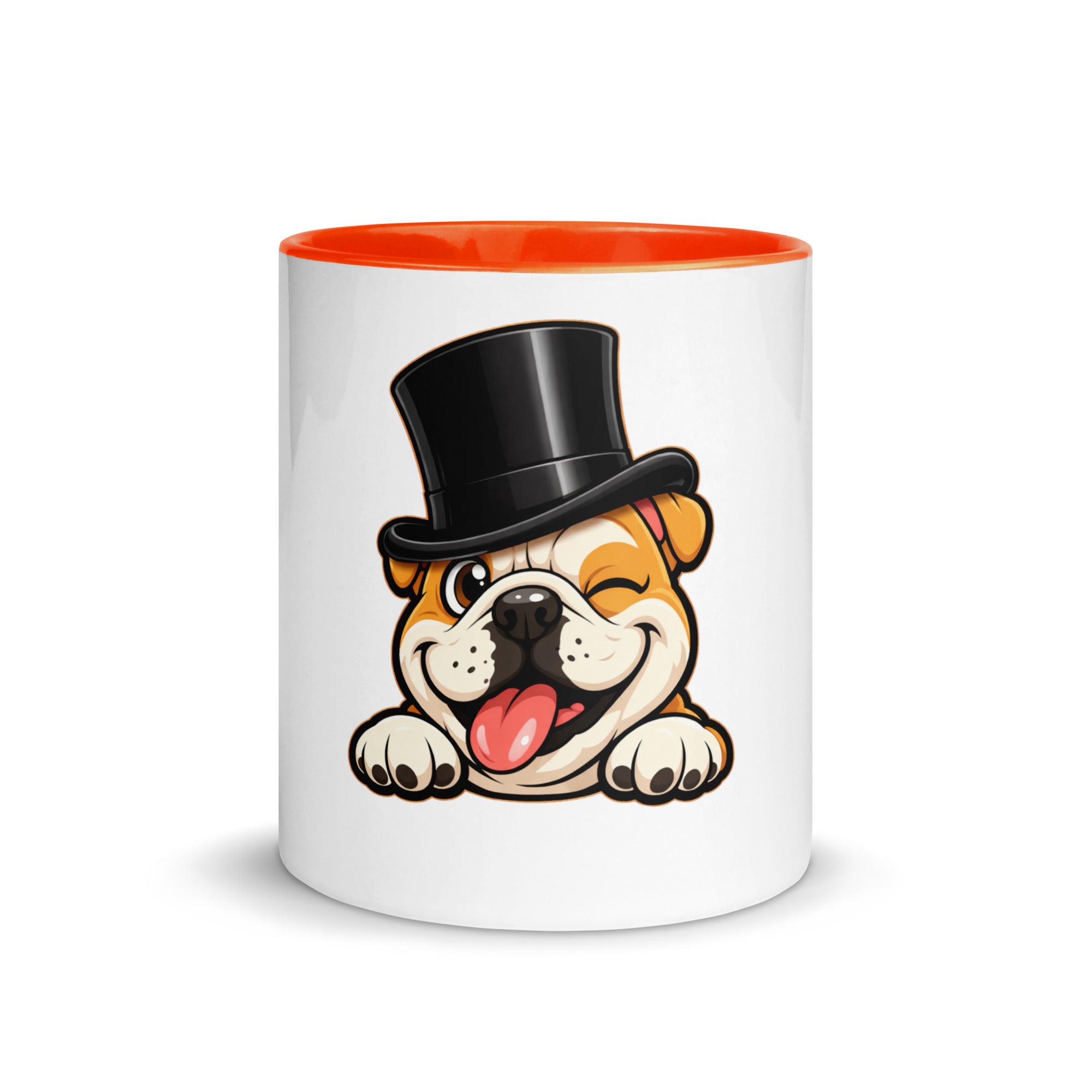 English Bulldog orange accent Mug 11 oz