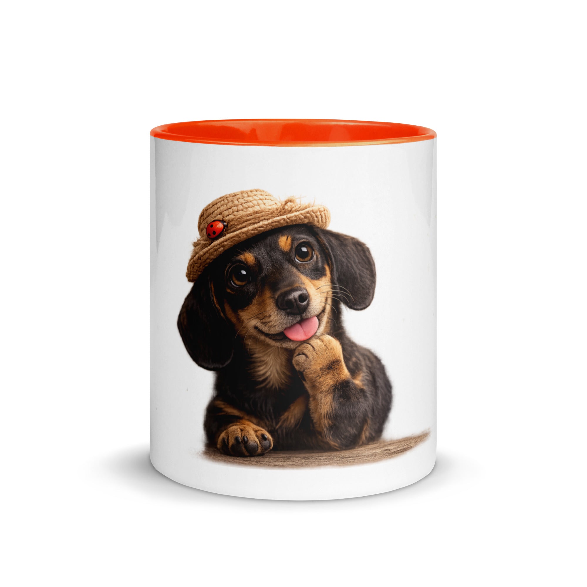 Dachshund orange accent mug 11 oz