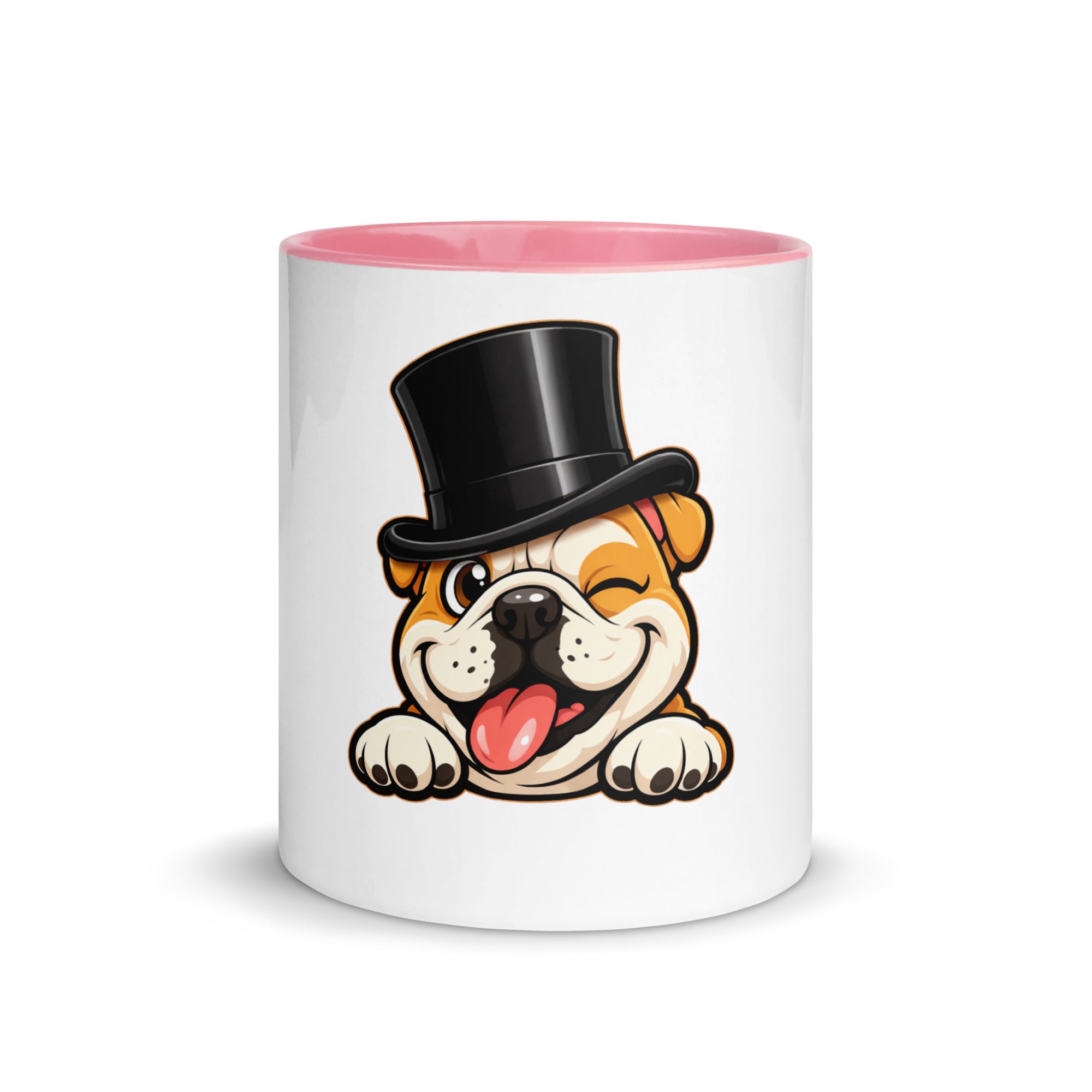 English Bulldog pink accent Mug 11 oz