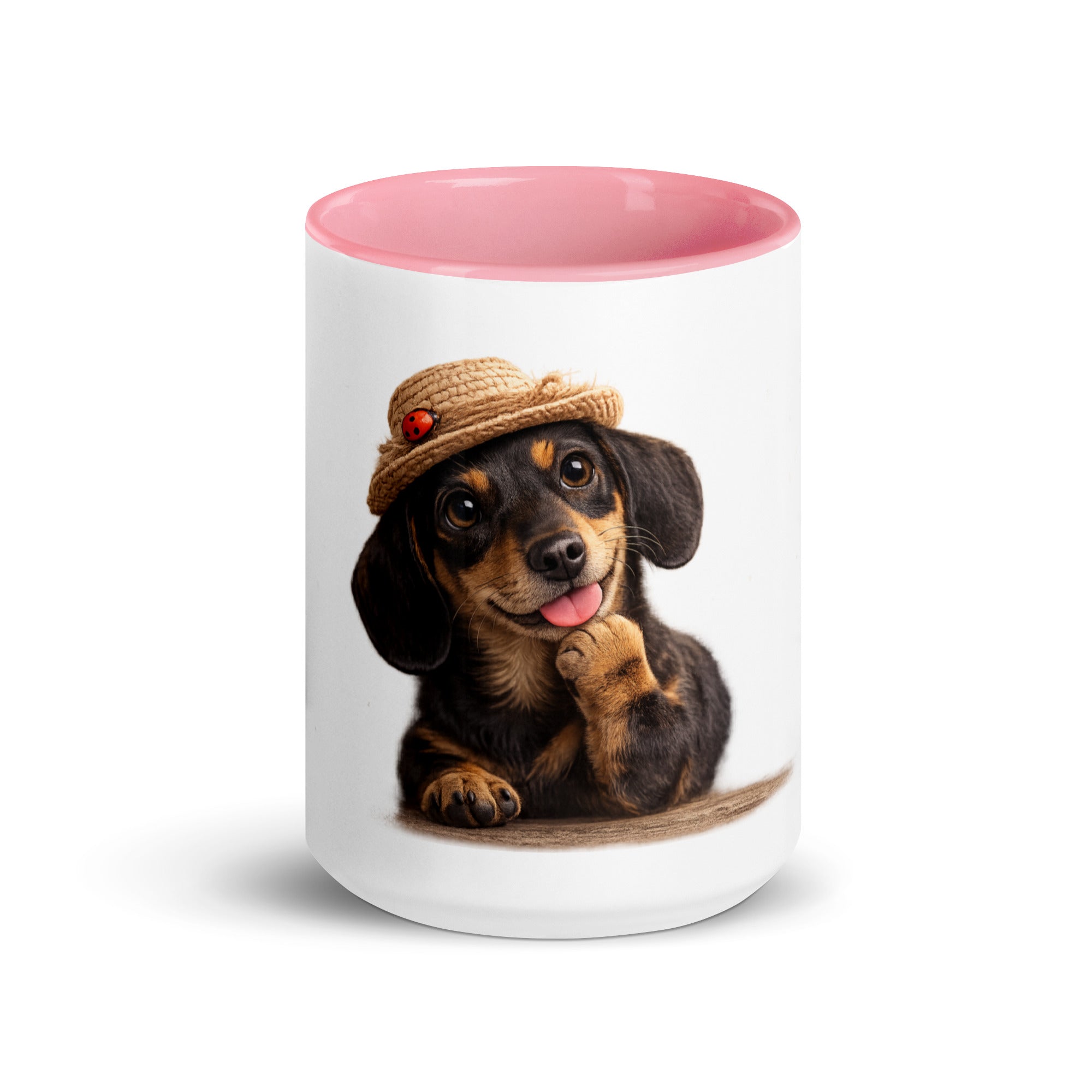 Dachshund pink accent mug 15 oz