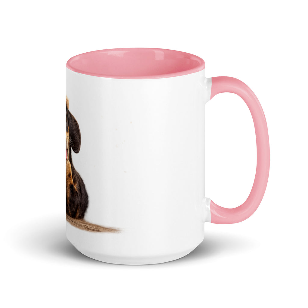 Dachshund  pink accent mug 15 oz right
