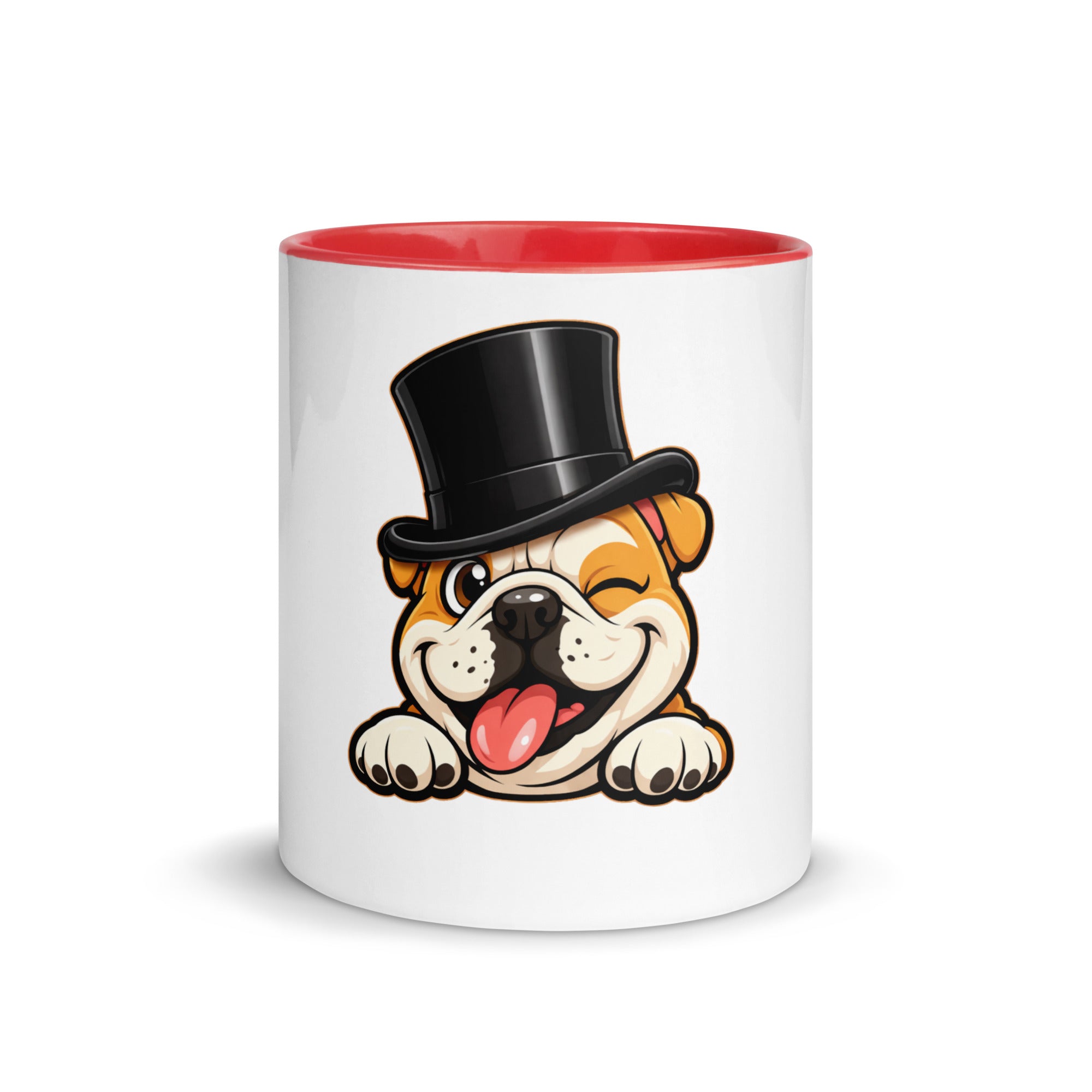 English Bulldog red accent Mug 11 oz
