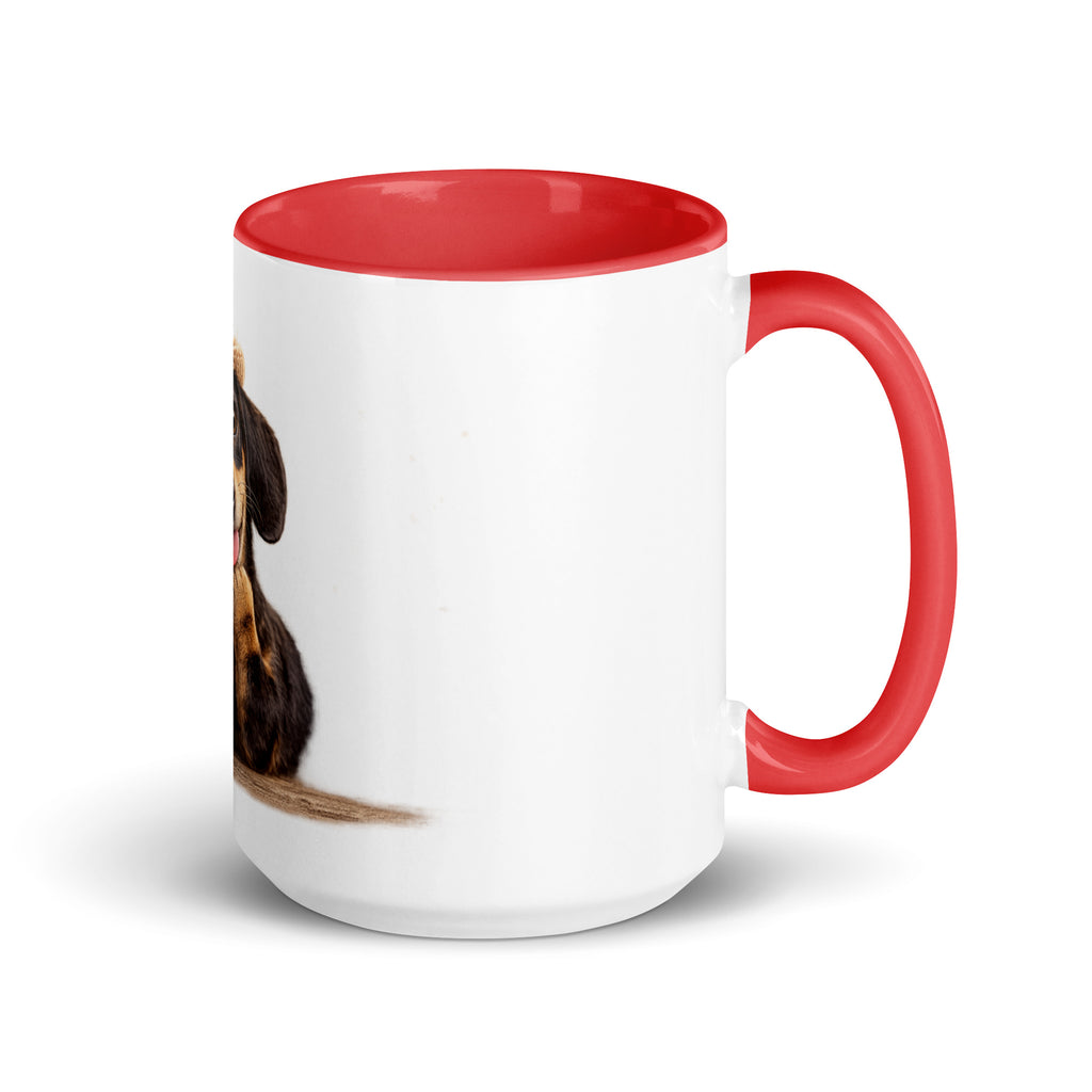 Dachshund red accent mug 15 oz right
