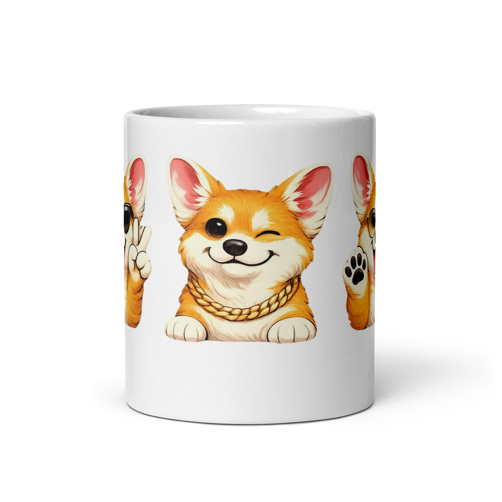Cozy Corgi white mug 11 oz