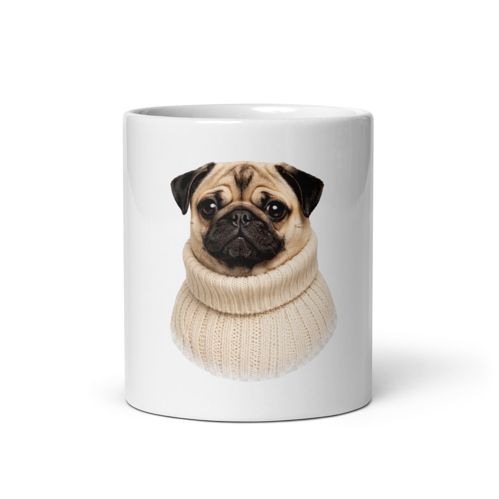 Cozy Pug white mug 11 oz