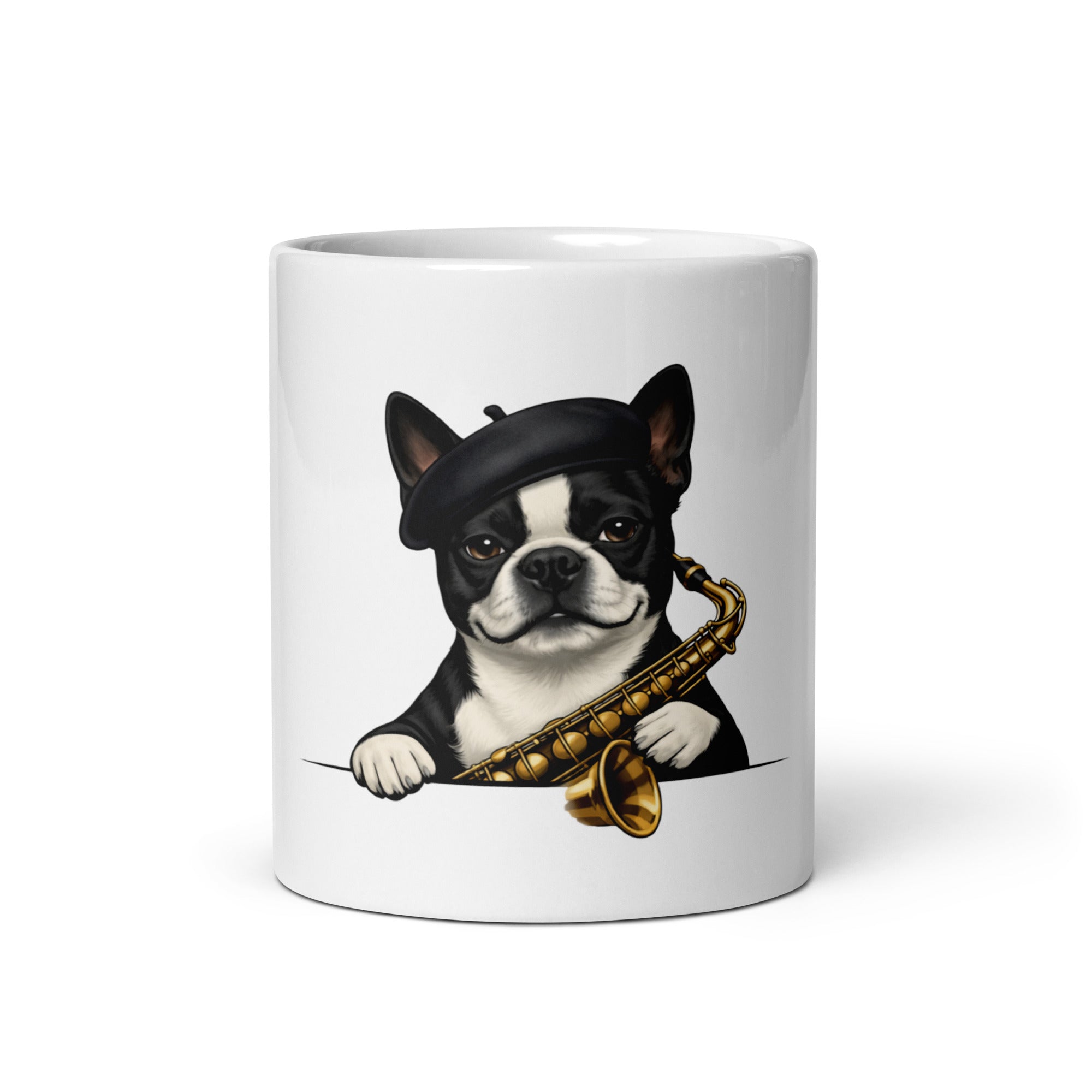 Cozy Boston Terrier white mug 11 oz